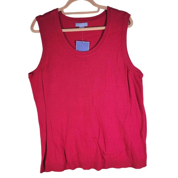 Laura Scott Cranberry Sweater Sleeveless Shell Women Plus Size 1X NWT - Picture 1 of 9